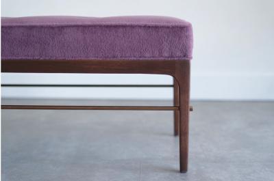 Carlos Solano Granda Linear Bench Series 48 in Dark Walnut and Mohair by Stamford Modern