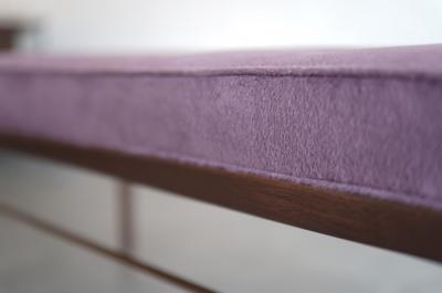 Carlos Solano Granda Linear Bench Series 48 in Dark Walnut and Mohair by Stamford Modern