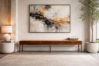 Carlos Solano Granda Linear Bench in Special Walnut Series 96 by Stamford Modern