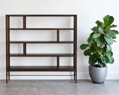 Carlos Solano Granda Linear Bookcase in Espresso Walnut by Stamford Modern