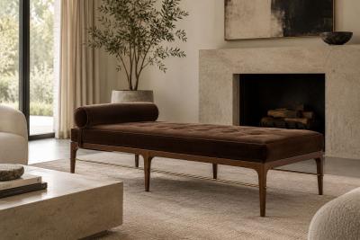 Carlos Solano Granda Linear Daybed Double Bolster in Espresso Walnut Series 72