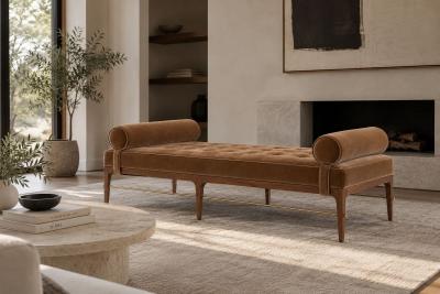 Carlos Solano Granda Linear Daybed Double Bolster in Natural Walnut Series 72