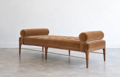 Carlos Solano Granda Linear Daybed Double Bolster in Natural Walnut Series 72