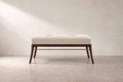 Carlos Solano Granda Sabre Leg Bench Series 36 in Dark Walnut by Stamford Modern