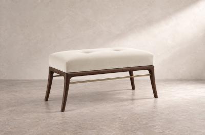 Carlos Solano Granda Sabre Leg Bench Series 36 in Dark Walnut by Stamford Modern