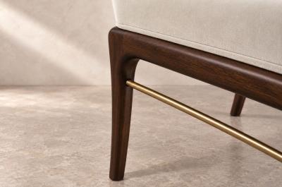 Carlos Solano Granda Sabre Leg Bench Series 36 in Dark Walnut by Stamford Modern