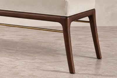 Carlos Solano Granda Sabre Leg Bench Series 36 in Dark Walnut by Stamford Modern