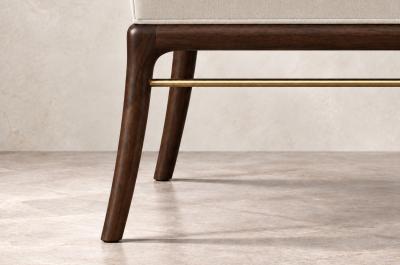 Carlos Solano Granda Sabre Leg Bench Series 36 in Dark Walnut by Stamford Modern