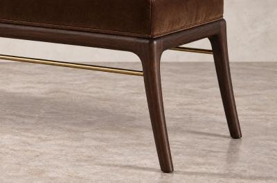 Carlos Solano Granda Sabre Leg Bench Series 60 in Dark Walnut by Stamford Modern