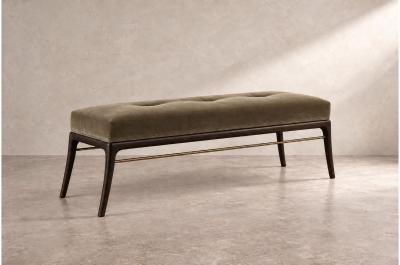 Carlos Solano Granda Sabre Leg Bench Series 60 in Espresso Walnut by Stamford Modern