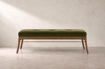 Carlos Solano Granda Sabre Leg Bench Series 60 in Natural Walnut by Stamford Modern
