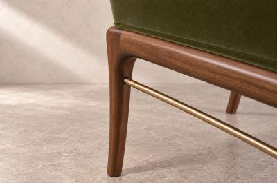 Carlos Solano Granda Sabre Leg Bench Series 60 in Natural Walnut by Stamford Modern