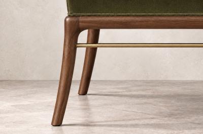 Carlos Solano Granda Sabre Leg Bench Series 60 in Natural Walnut by Stamford Modern