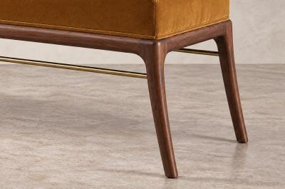 Carlos Solano Granda Sabre Leg Bench Series 60 in Special Walnut by Stamford Modern