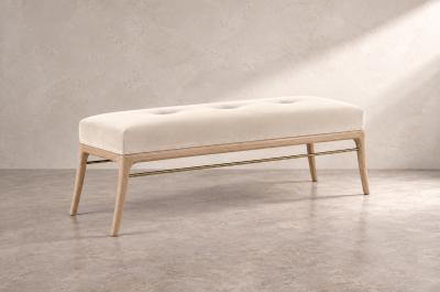 Carlos Solano Granda Sabre Leg Bench Series 60 in White Oak by Stamford Modern