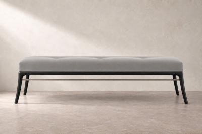 Carlos Solano Granda Sabre Leg Bench Series 72 in Blackout Oak by Stamford Modern
