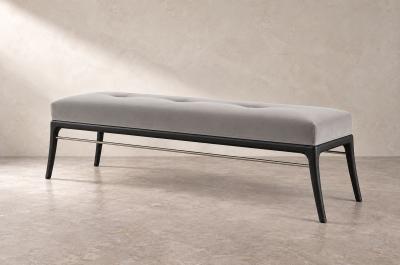 Carlos Solano Granda Sabre Leg Bench Series 72 in Blackout Oak by Stamford Modern