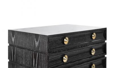 Carlos Solano Granda Stamford Moderns Stacked Bedside Tables in Black Ceruse