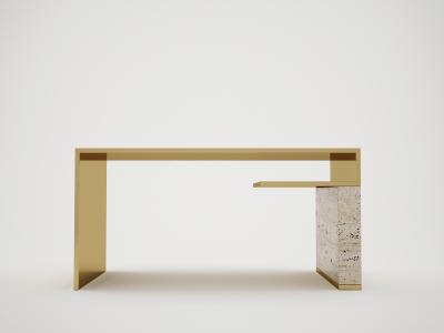 Carlyle Collective Continuous Travertine Writing Table