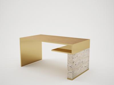 Carlyle Collective Continuous Travertine Writing Table