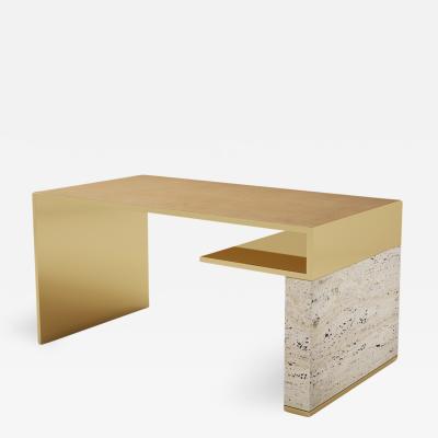 Carlyle Collective Continuous Travertine Writing Table