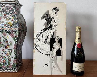 Carlyn Beckman Friedman Female Fashion Illustrator Mid Century Pen and Ink