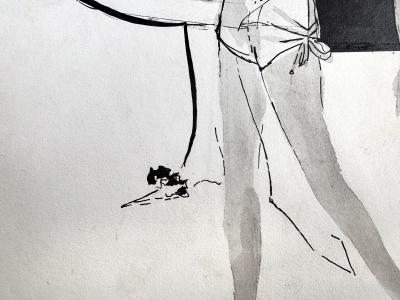 Carlyn Beckman Friedman Female Fashion Illustrator Mid Century Pen and Ink