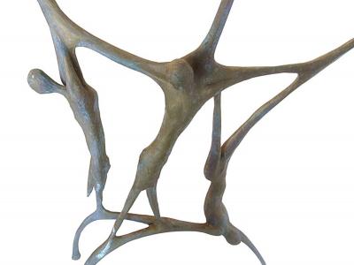 Carmelo Capello Cristo e i Ladroni Bronze Sculpture Signed Carmelo Capello Italy 1955