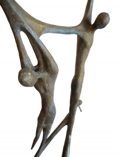 Carmelo Capello Cristo e i Ladroni Bronze Sculpture Signed Carmelo Capello Italy 1955