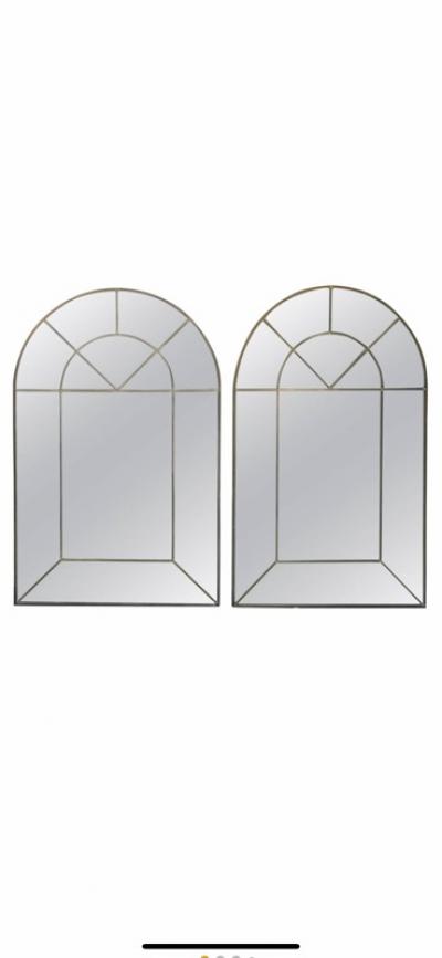 Carol Canner Carvers Guild PAIR OF MODERNIST COLONIAL ARCH MIRRORS BY CAROL CANNER FOR CARVERS GUILD