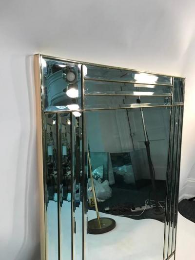 Carol Canner Magnificent Herring Bone Wall Mirror by Carol Canner for Carvers Guild