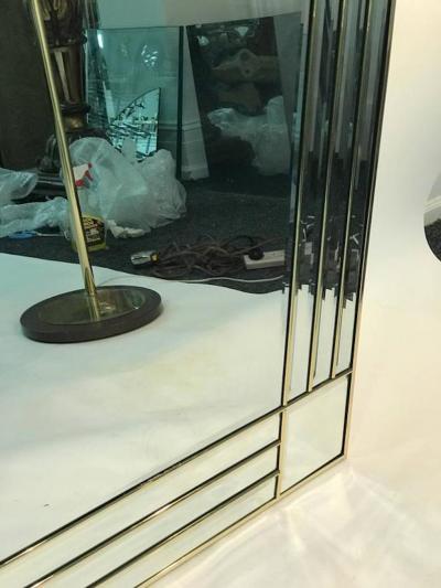 Carol Canner Magnificent Herring Bone Wall Mirror by Carol Canner for Carvers Guild