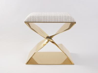 Carol Egan Sculptural Twist Bronze Stool