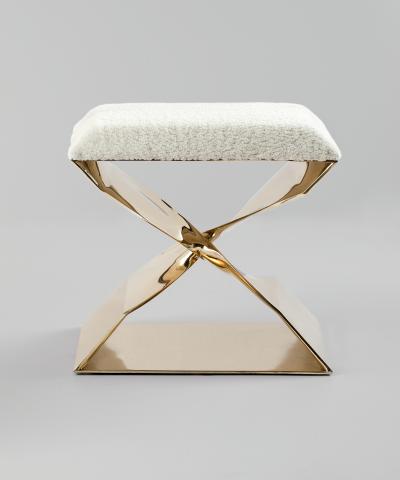 Carol Egan Sculptural Twist Bronze Stool