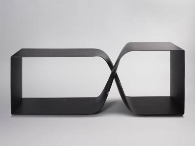 Carol Egan Sculptural twist freestanding console ebonized 