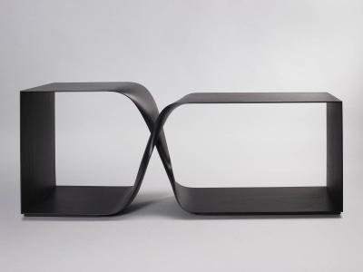Carol Egan Sculptural twist freestanding console ebonized 
