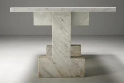 Carrara Marble Table Italy 1970s