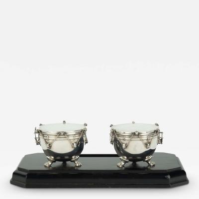 Carrington Company A Royal presentation silver inkstand by Carrington Co