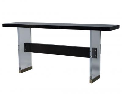 Carrocel Custom Acrylic and Walnut Modern Console