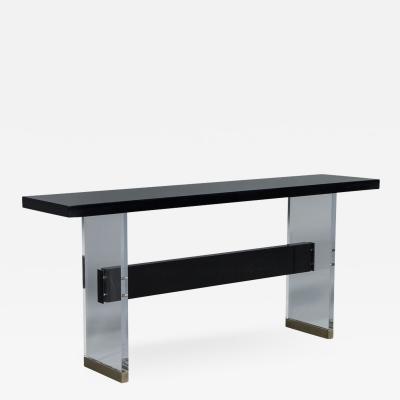 Carrocel Custom Acrylic and Walnut Modern Console