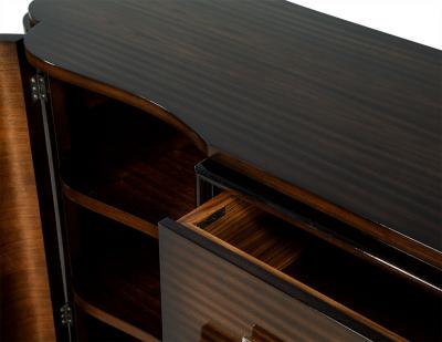 Carrocel Custom Art Deco Style Walnut Sideboard Buffet