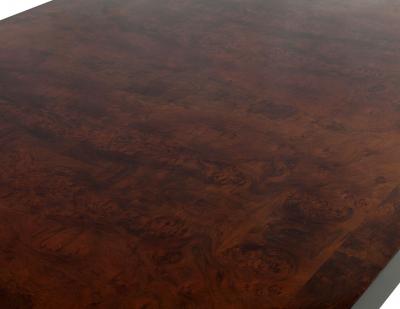 Carrocel Custom Burl Walnut Dining Table with Geometric Base