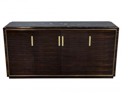 Carrocel Custom Macassar Marble Top Sideboard Credenza Buffet