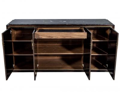 Carrocel Custom Macassar Marble Top Sideboard Credenza Buffet