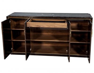 Carrocel Custom Macassar Marble Top Sideboard Credenza Buffet