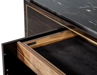 Carrocel Custom Macassar Marble Top Sideboard Credenza Buffet