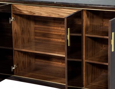 Carrocel Custom Macassar Marble Top Sideboard Credenza Buffet
