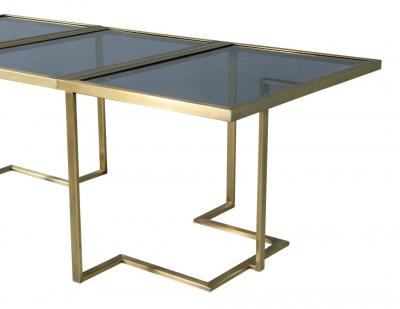Carrocel Custom Modern Brass Glass Expandable Table