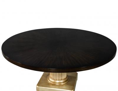 Carrocel Custom Sunburst Round Walnut Dining Table