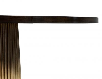 Carrocel Custom Sunburst Round Walnut Dining Table